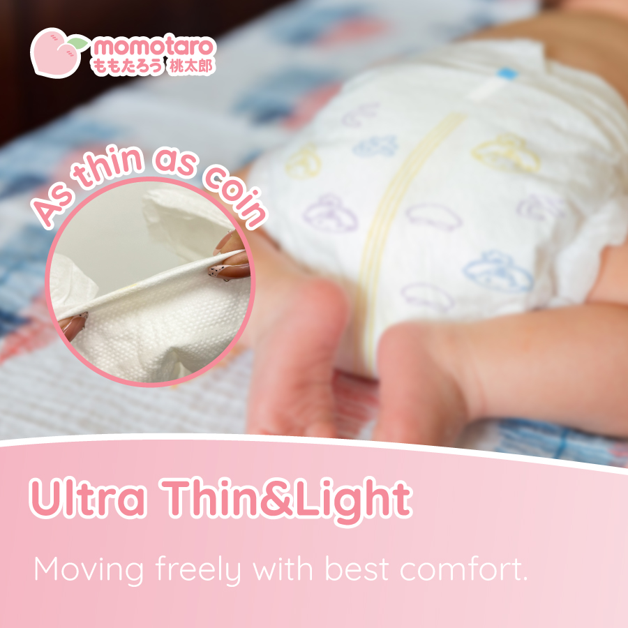Испытайте ультратонкий комфорт детских подгузников Momotaro
