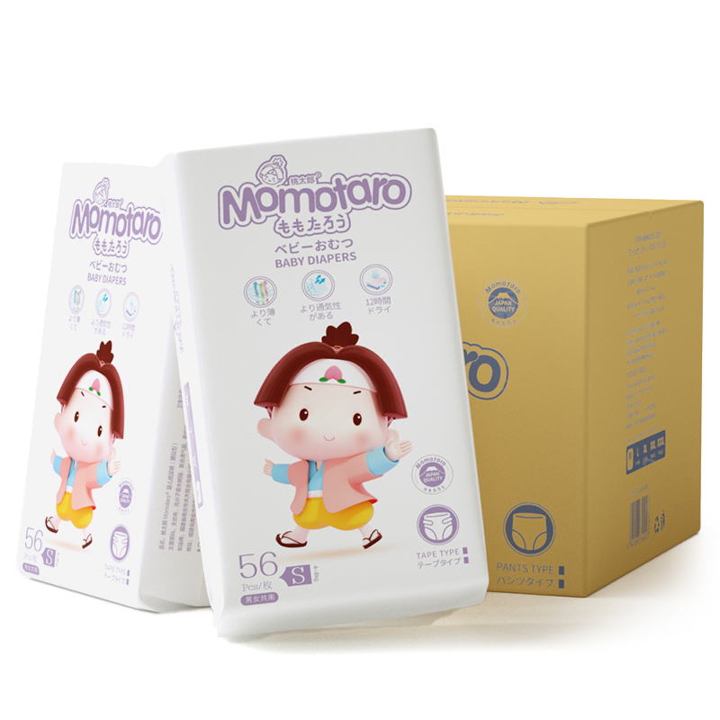 MOMOTARO Оптовая продажа детских подгузников Soft Skin Baby Fiber Натуральный одноразовый детский подгузник